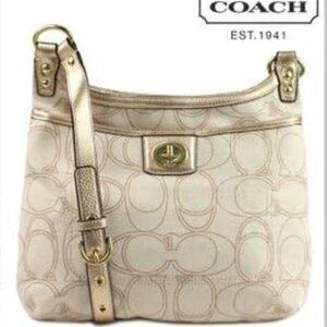 Euc Rare Vintage Coach Linen Penelope Crossbody Bag Shoulder Purse